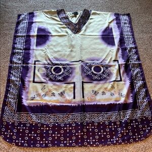 Gorgeous Purple and Cream Patterned Kaftan